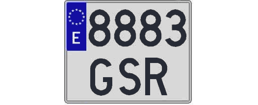 8883GSR matricula cuadrada