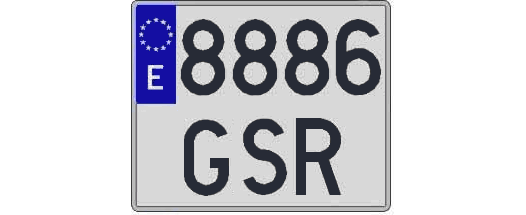 8886GSR matricula cuadrada