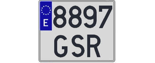 8897GSR matricula cuadrada