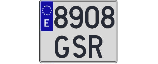 8908GSR matricula cuadrada