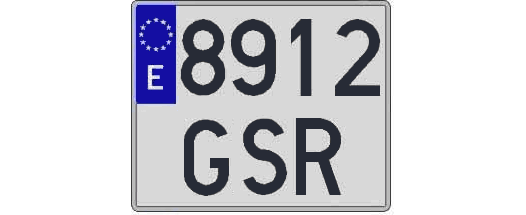 8912GSR matricula cuadrada