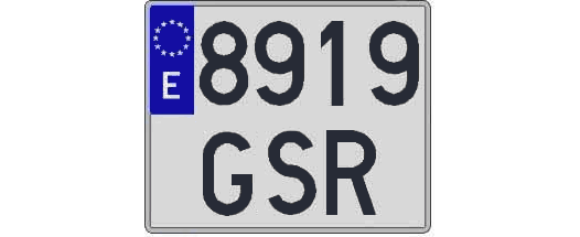 8919GSR matricula cuadrada
