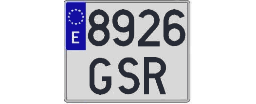 8926GSR matricula cuadrada