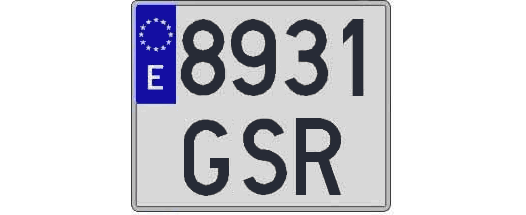 8931GSR matricula cuadrada