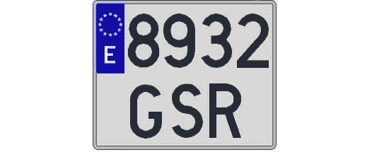 8932GSR matricula cuadrada
