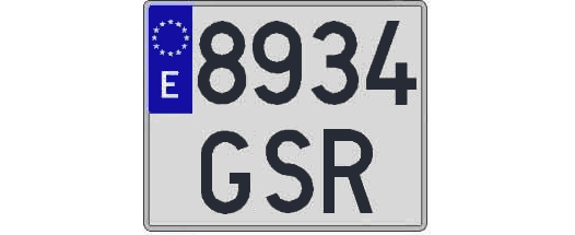 8934GSR matricula cuadrada