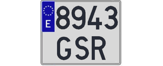 8943GSR matricula cuadrada