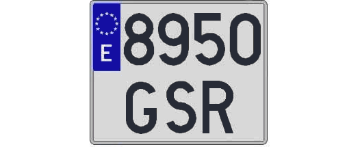 8950GSR matricula cuadrada