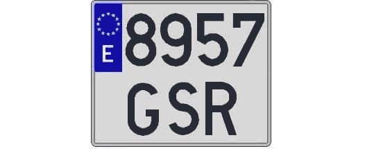8957GSR matricula cuadrada