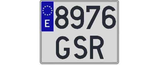 8976GSR matricula cuadrada