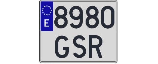 8980GSR matricula cuadrada