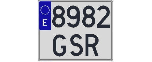 8982GSR matricula cuadrada