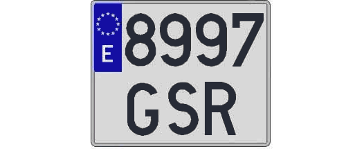 8997GSR matricula cuadrada