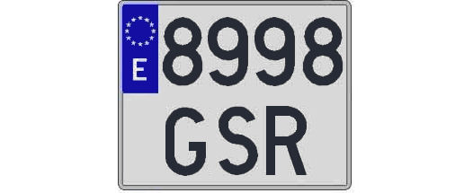 8998GSR matricula cuadrada