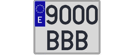 9000BBB matricula cuadrada