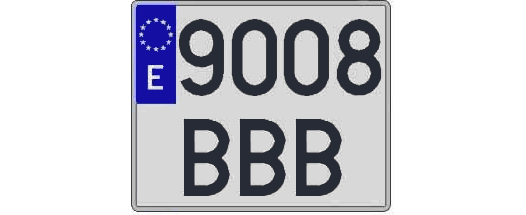 9008BBB matricula cuadrada