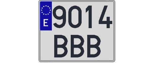 9014BBB matricula cuadrada