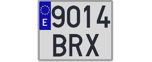 9014BRX matricula cuadrada