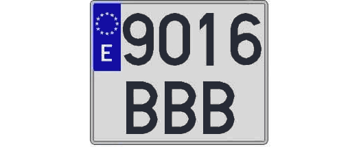 9016BBB matricula cuadrada