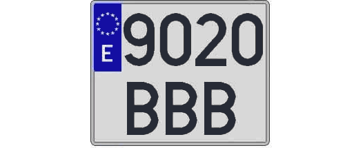 9020BBB matricula cuadrada