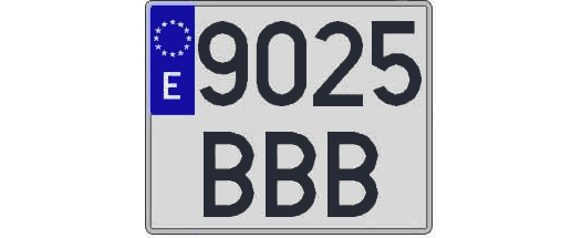 9025BBB matricula cuadrada