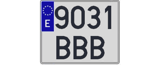9031BBB matricula cuadrada