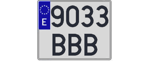 9033BBB matricula cuadrada