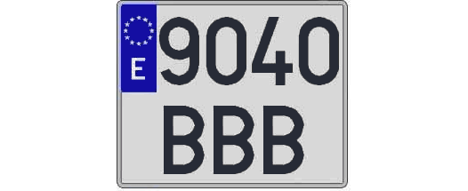 9040BBB matricula cuadrada