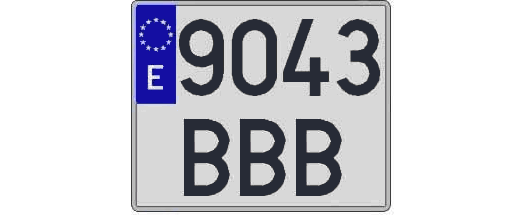 9043BBB matricula cuadrada