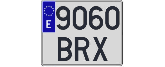 9060BRX matricula cuadrada