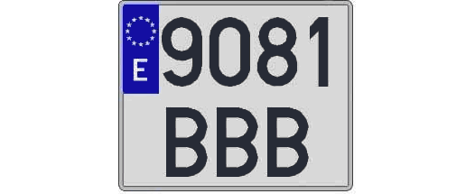 9081BBB matricula cuadrada