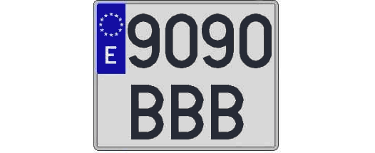 9090BBB matricula cuadrada