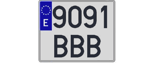 9091BBB matricula cuadrada