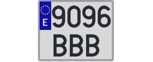 9096BBB matricula cuadrada