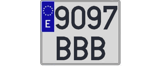 9097BBB matricula cuadrada