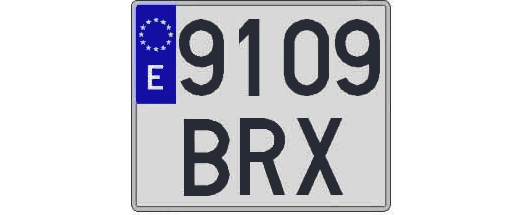 9109BRX matricula cuadrada