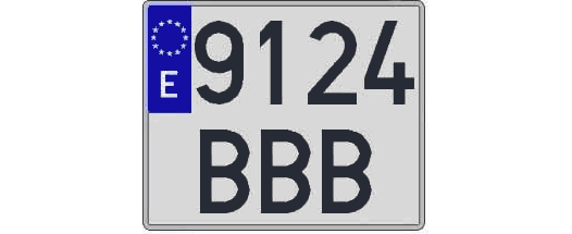 9124BBB matricula cuadrada