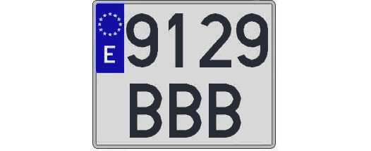 9129BBB matricula cuadrada