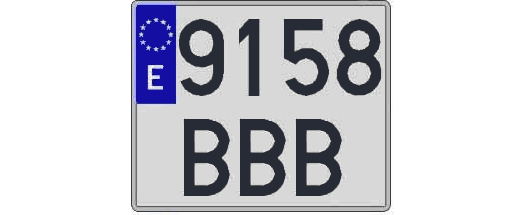 9158BBB matricula cuadrada