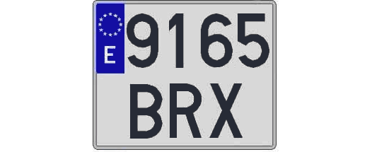 9165BRX matricula cuadrada