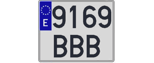 9169BBB matricula cuadrada