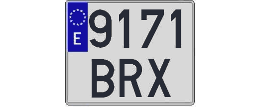 9171BRX matricula cuadrada