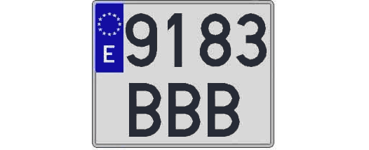 9183BBB matricula cuadrada