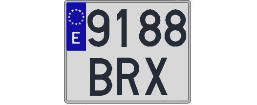 9188BRX matricula cuadrada