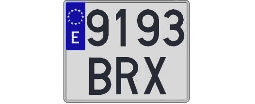 9193BRX matricula cuadrada