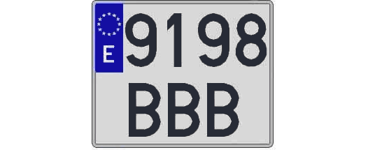 9198BBB matricula cuadrada