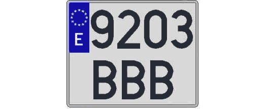 9203BBB matricula cuadrada