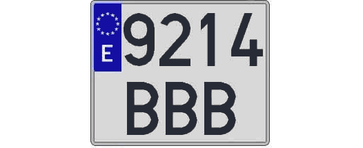 9214BBB matricula cuadrada