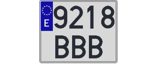 9218BBB matricula cuadrada