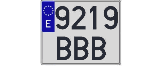 9219BBB matricula cuadrada
